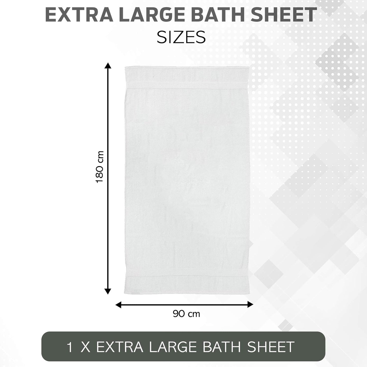Todd Linens Signature Range Extra Large Bath Sheet – 90 × 180cm, Pure Cotton