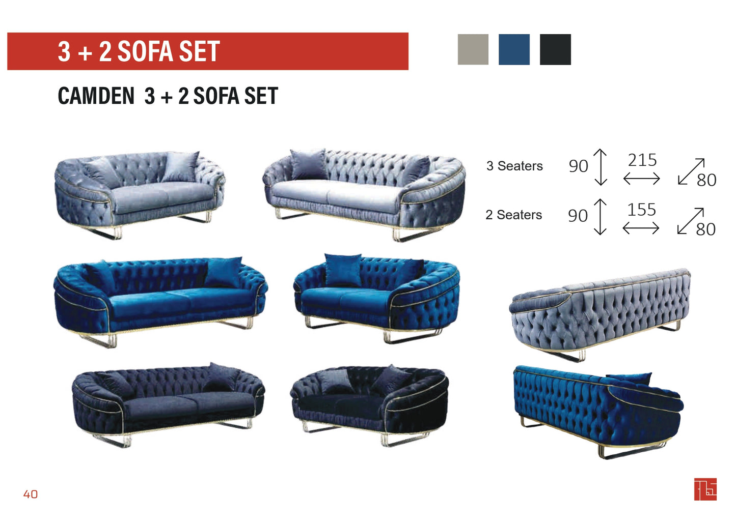 Camden 3+2 Sofa Set