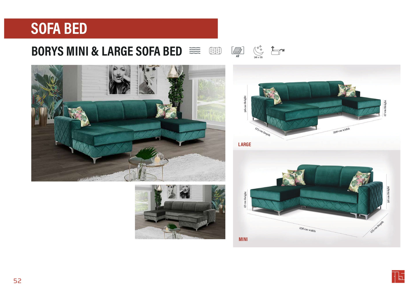 Borys Mini & Large Sofa Bed