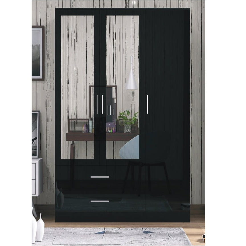 XD2 3 Door High Gloss Wardrobe