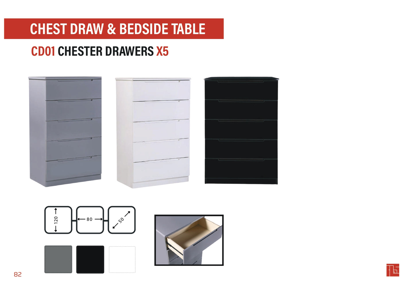 CD01 Chest Drawers X5