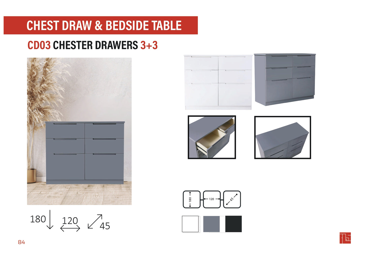 CD03 Chest Drawers 3+3
