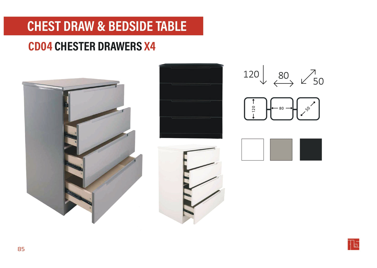 CD04 Chest Drawers X4