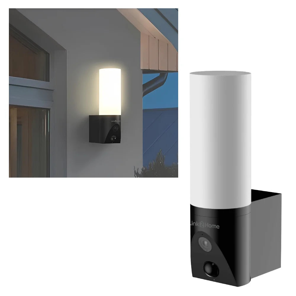 Link 2 Home Wired 2K 3MP Smart Porchlight with Camera and Auto Tracking