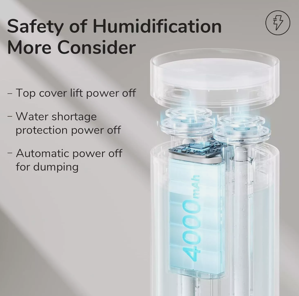 JISULIFE Small Humidifier, 500ml Portable Mini Humidifier, Personal Cool Mist