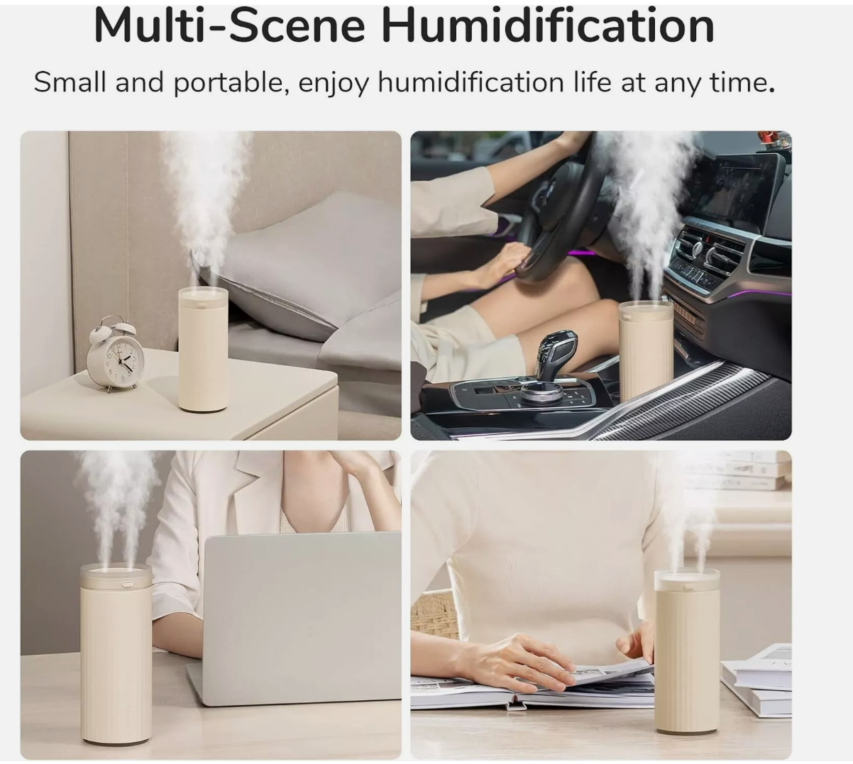 JISULIFE Small Humidifier, 500ml Portable Mini Humidifier, Personal Cool Mist