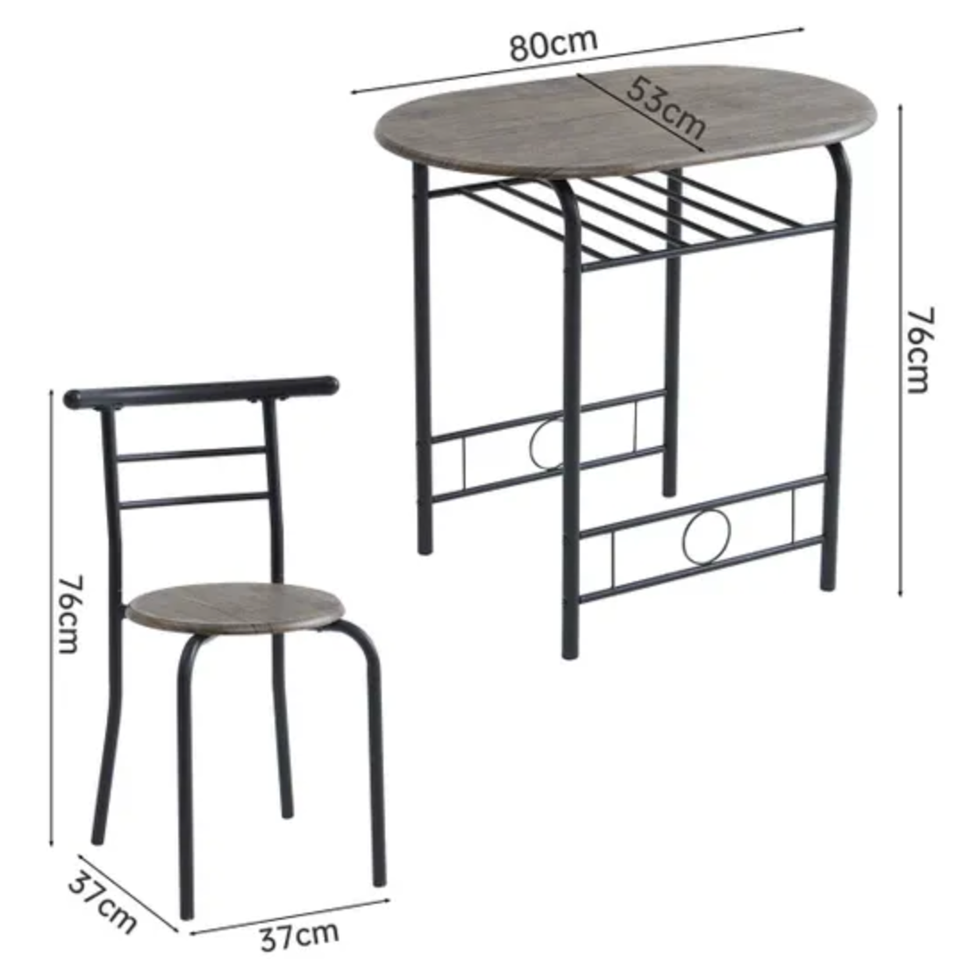 Breakfast Bar Dining Tables And 2 Chairs Set Black