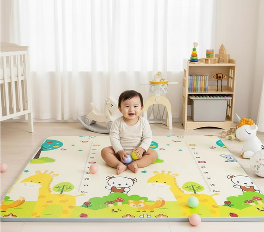 Kids Play Mat 180 × 200cm – Large Double-Sided Baby Crawling Mat, Soft, Thick, Water Resistant & Easy to Clean – Animal Design