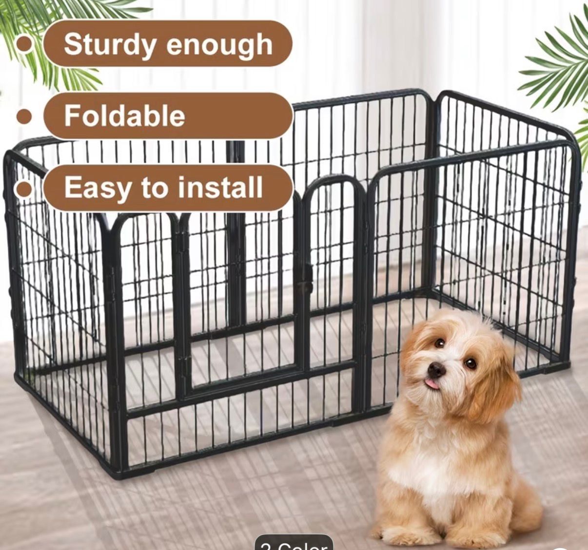 Indoor Dog Playpen 120cm | 6-Panel Stainless Steel Pet Fence