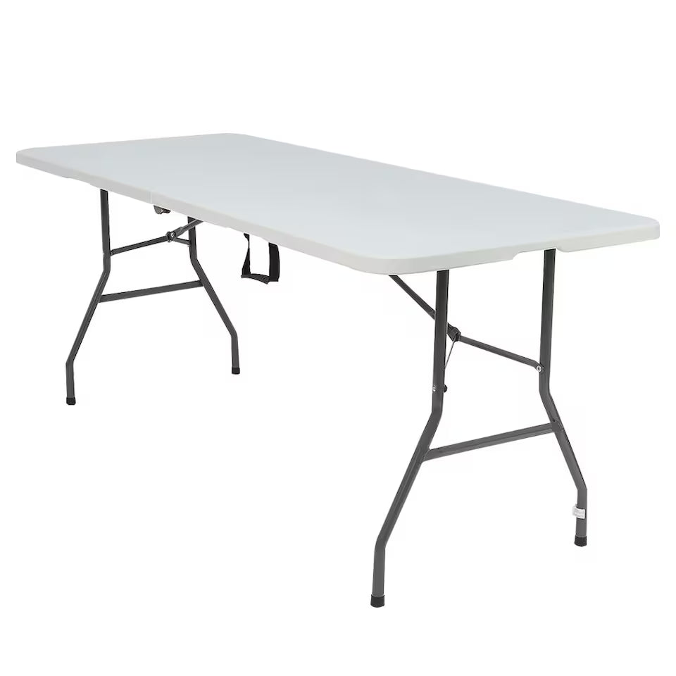 Alivio 6ft Folding Table Heavy Duty Trestle Table 180 x 70 x 74cm for Wedding Market Garden Party Picnic Indoor Outdoor - White