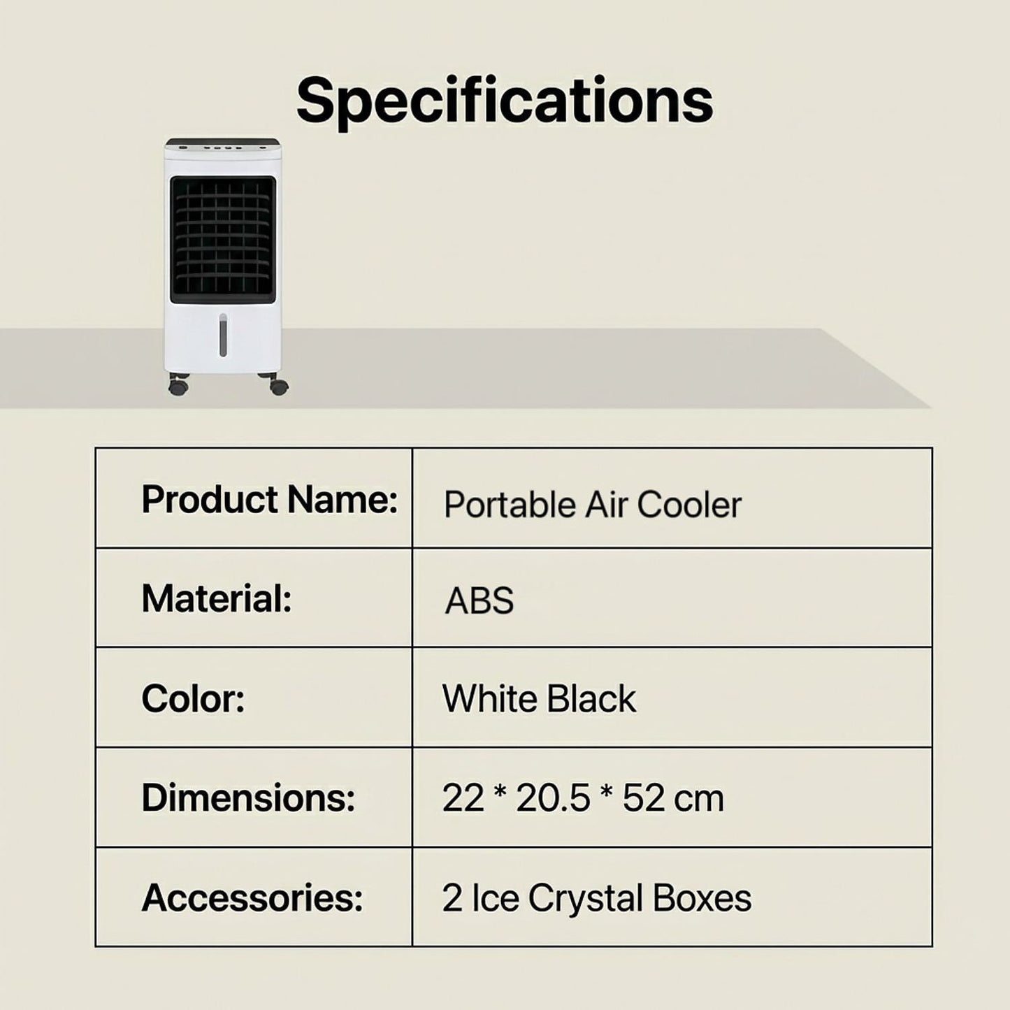 Alivio 4L Portable Air Cooler 65W with 3 Fan Speed, 3 Mode, 2 Ice Pack, 120 Degree Oscillation (White)