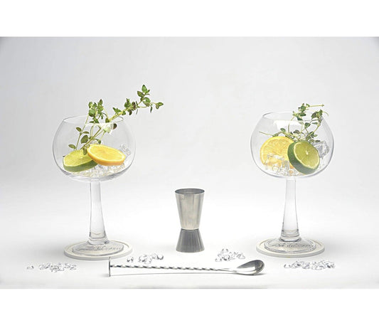 Gin Glass Cocktail Set with 2 Balloon 680ml, Cocktail Spoon, Measuring Cup