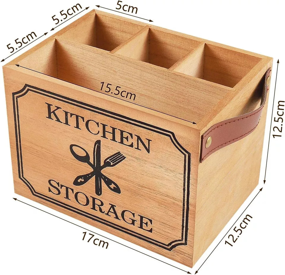 Wood Cutlery Holder