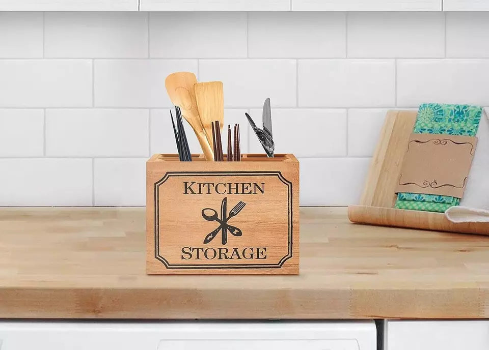 Wood Cutlery Holder