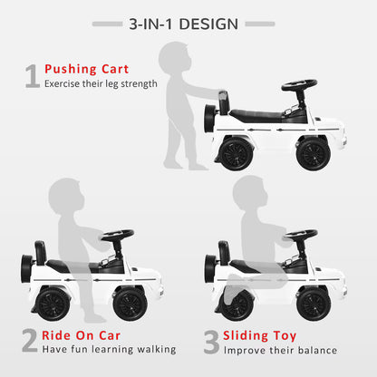 3-in-1 Ride-On Car with Horn, Wheel & Under-Seat Storage