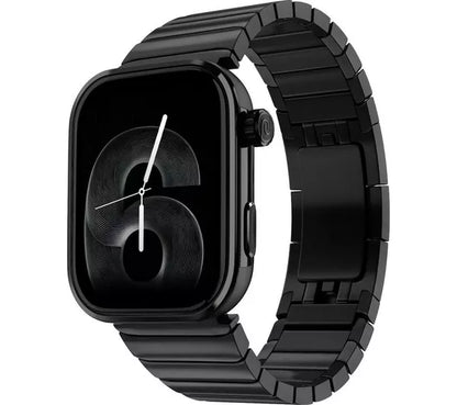Noise ColorFit Pro 6 Max Smartwatch – 1.96" AMOLED Display, Built-in GPS, Bluetooth Calling, 5ATM & 7-Day Battery – Black Chrome with Metallic Band