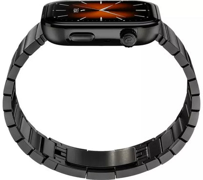 Noise ColorFit Pro 6 Max Smartwatch – 1.96" AMOLED Display, Built-in GPS, Bluetooth Calling, 5ATM & 7-Day Battery – Black Chrome with Metallic Band