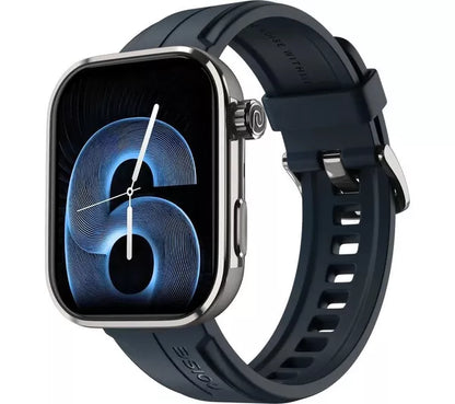 Noise ColorFit Pro 6 Max Smartwatch – 1.96" AMOLED Display, Built-in GPS, Bluetooth Calling, 5ATM & 7-Day Battery – Black Chrome with Metallic Band