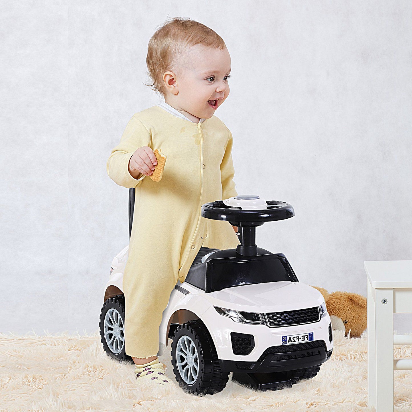3-in-1 Ride-On Car with Horn, Wheel & Under-Seat Storage
