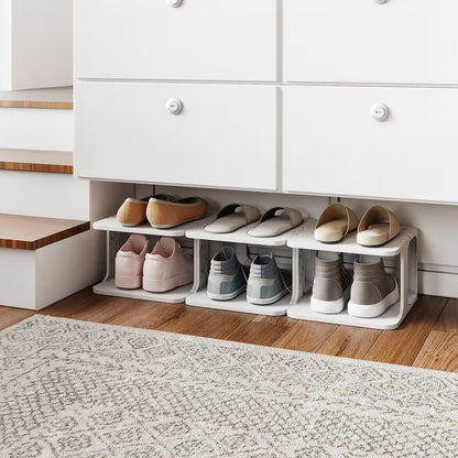 6-Tier Stackable Shoe Rack – Vertical Shoe Storage Organiser for Closet & Entryway