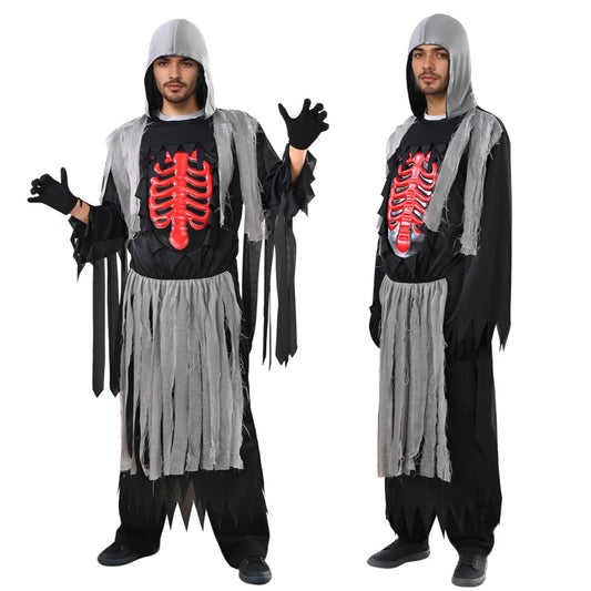 Men’s Dark Halloween Cosplay Costume Mask Gloves Beanie Fancy Dress Party- Universal size