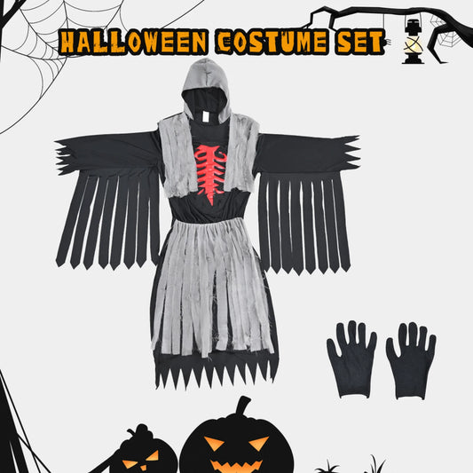 Men’s Dark Halloween Cosplay Costume Mask Gloves Beanie Fancy Dress Party- Universal size