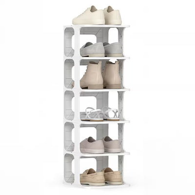 6-Tier Stackable Shoe Rack – Vertical Shoe Storage Organiser for Closet & Entryway