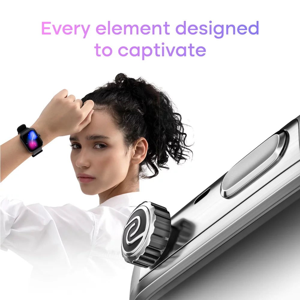 Noise ColorFit Pro 6 Smartwatch – 1.85" AMOLED Always-On Display, Bluetooth Calling, IP68, 7-Day Battery – Jet Black | Ivory Gold | Ice Blue