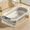 Foldable Baby Bathtub with Temperature Sensor – Portable Plastic Bath Tub for Newborns & Children, Ideal for Home Use