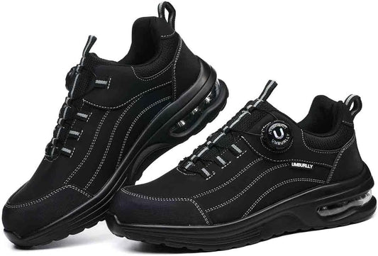 Steel Toe Protection Shoes, Knob Laces Work Safety Shoes, Anti-Smash and Anti-Puncture Labour Insurance Shoes, Anti-slip Adventure Sneakers