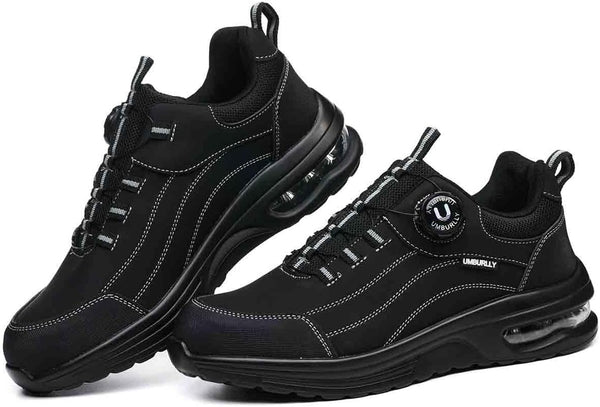 Steel Toe Protection Shoes, Knob Laces Work Safety Shoes, Anti-Smash and Anti-Puncture Labour Insurance Shoes, Anti-slip Adventure Sneakers