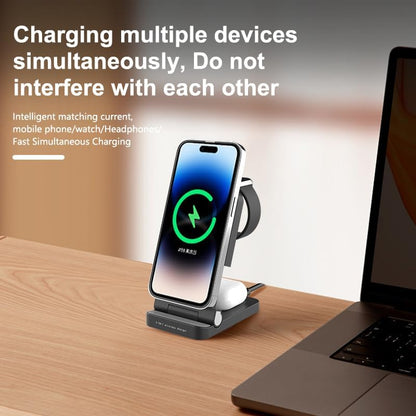 YF-3 15W Magnetic Wireless Charger – 3-in-1 Charging Station for Phone, Watch & AirPods