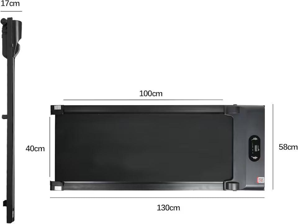 Alivio 2.5HP Under Desk Treadmill – Portable Walking Pad with Remote Control & LCD Display (Black)