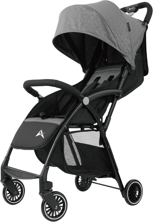 Alivio Lightweight Pushchair, Folding Baby Stroller 0-3 Years, Toddlers Travel Stroller with Mosquito Nets, Shoulder Strap, Anti-Friction & Wheels (Grey)