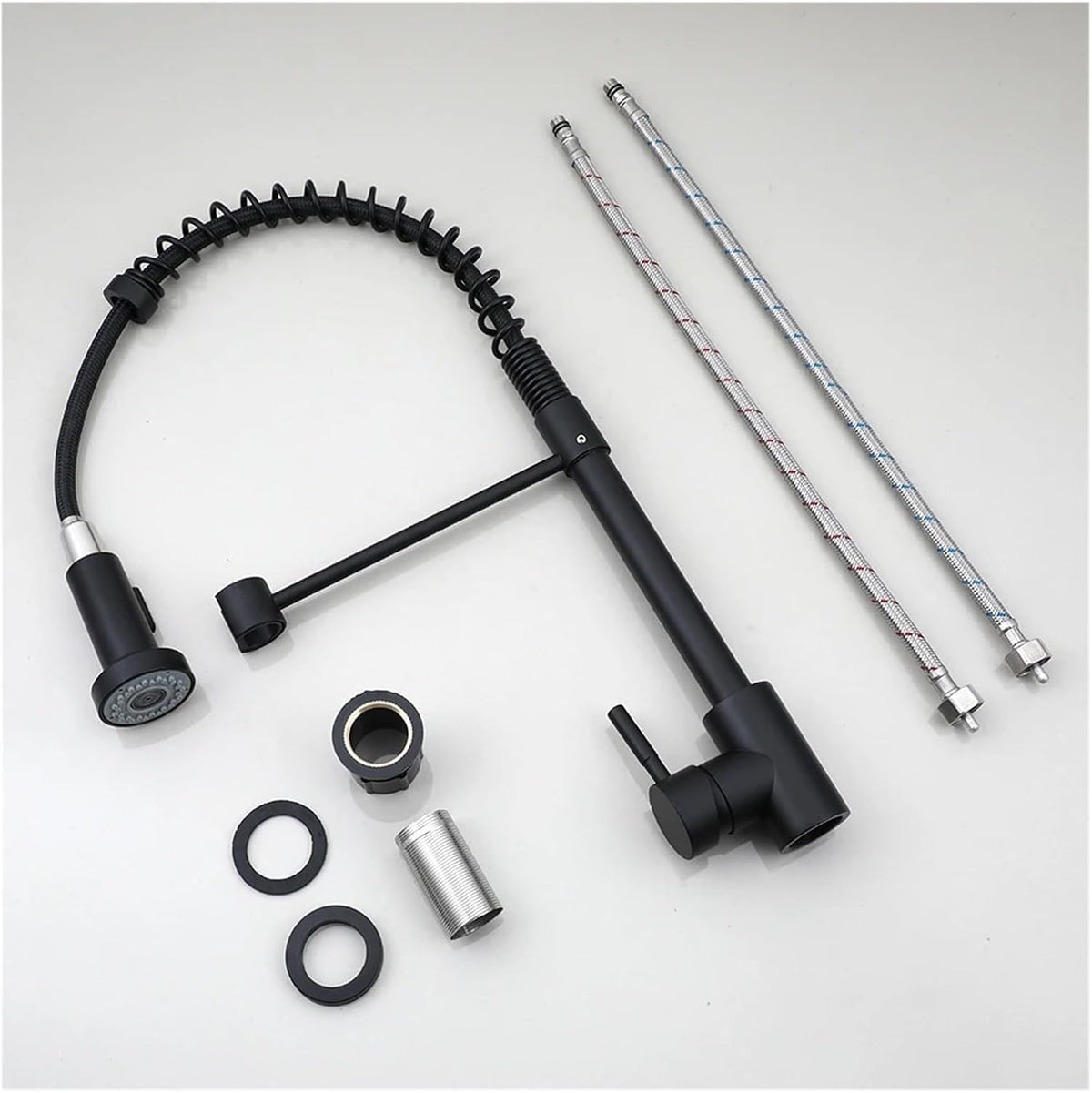 Faucet Black Kitchen Faucet | Pull Down Sprayer | Commercial Spring Sink Faucet | Single Handle Mixer Tap | 360° Swivel