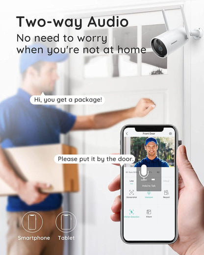 Solar Security Camera, Peasec 1080P Wireless Night Vision Outdoor Security Camera for Home, Rechargeable Battery WiFi Security Camera with Human & Motion Detection, Support Multi Device & User, IP65