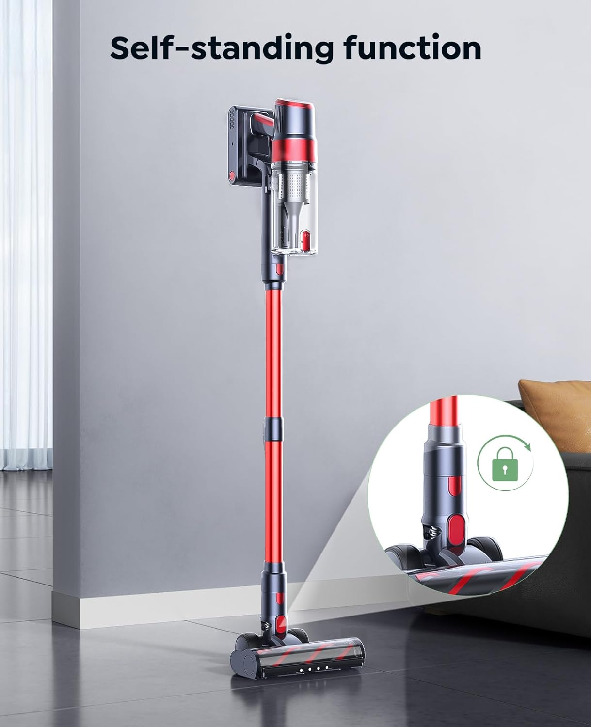 SunSare Cordless Vacuum Cleaner | 600W 50KPa, 65 Min Runtime | Touchscreen, AUTO Mode, Anti-Tangle | Pet Hair, Carpet & Hard Floors