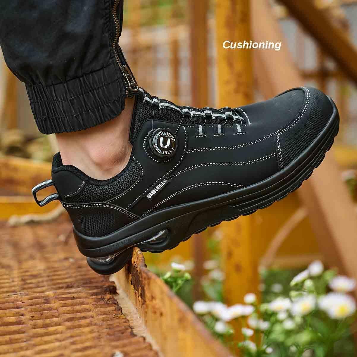 Steel Toe Protection Shoes, Knob Laces Work Safety Shoes, Anti-Smash and Anti-Puncture Labour Insurance Shoes, Anti-slip Adventure Sneakers