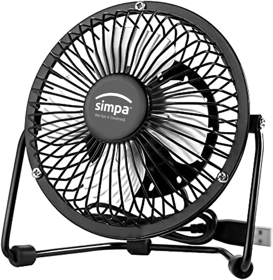 Single Speed Black Portable USB Desk Fans 4inch and 6 inch