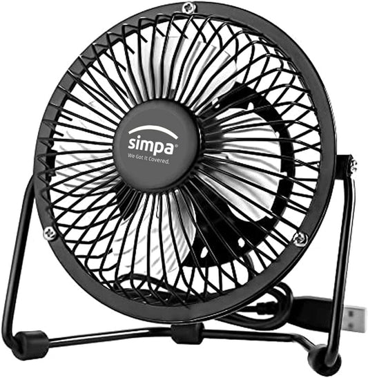 Single Speed Black Portable USB Desk Fans 4inch and 6 inch