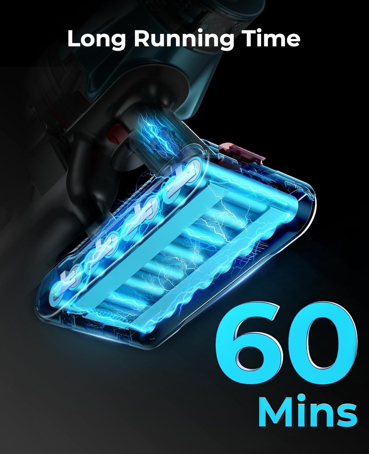 Fieety 550W Cordless Stick Vacuum Cleaner – 45,000Pa Suction, 60-Min Runtime, Touch Display & Charging Dock