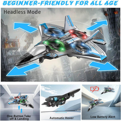 Jet Fighter Stunt RC Plane – Foam RC Drone with LED Lights