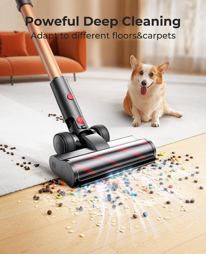 Fieety 550W Cordless Stick Vacuum Cleaner – 45,000Pa Suction, 60-Min Runtime, Touch Display & Charging Dock