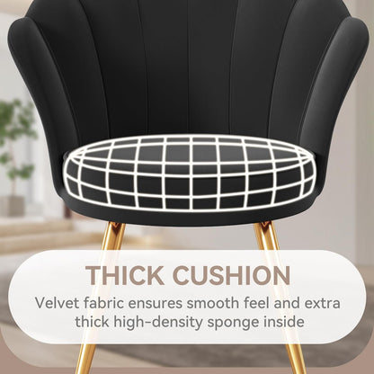 Velvet Accent Chair with Gold Metal Legs