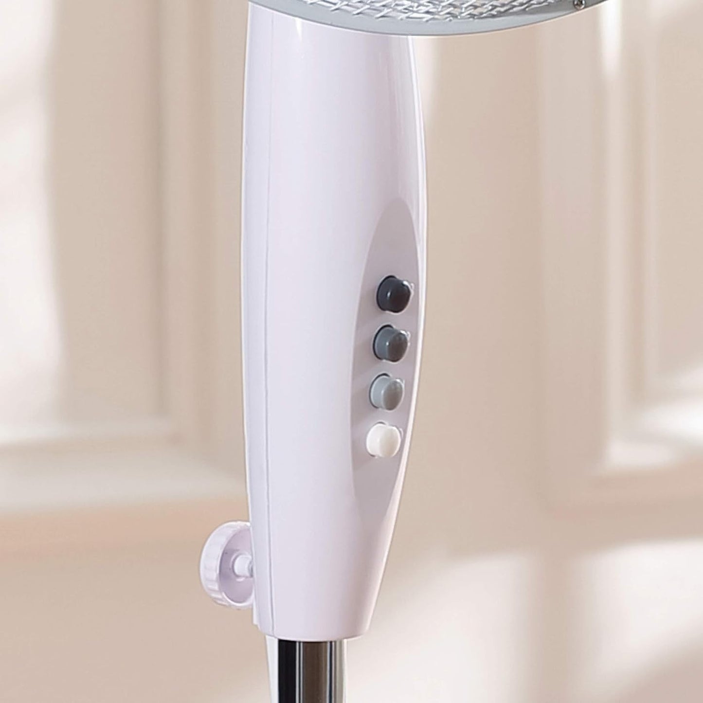 Daewoo 16" Pedestal Fan | Oscillating Floor Fan with Adjustable Height — White