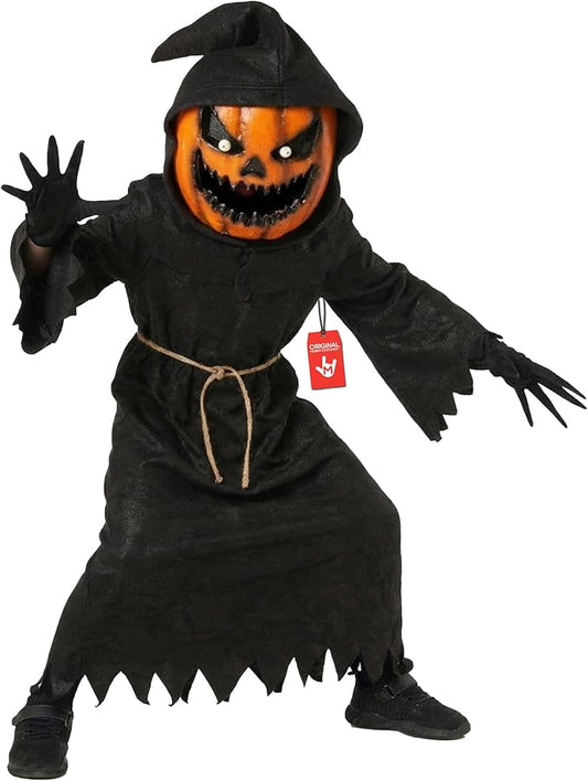 Morph Pumpkin Grim Reaper Kids Halloween Costume Boys Fancy Dress Outfit