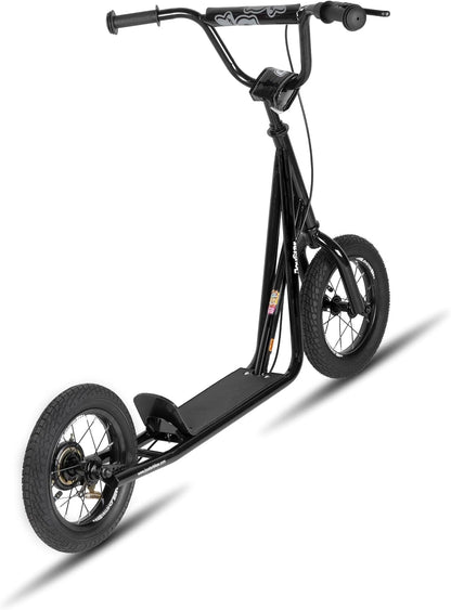 Kids Scooter with 16" Rubber Front Wheel - Dark Green