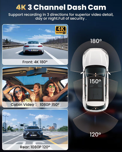 UltraVision 4K Triple Dash Cam