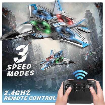 Jet Fighter Stunt RC Plane – Foam RC Drone with LED Lights