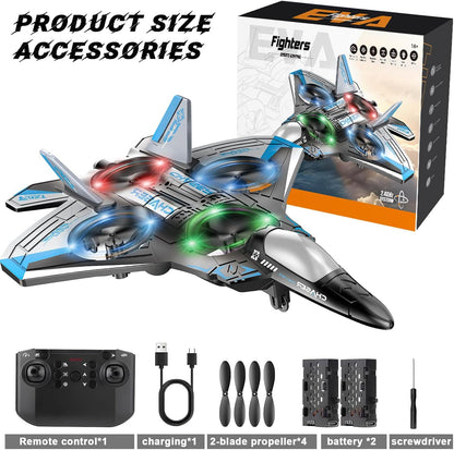 Jet Fighter Stunt RC Plane – Foam RC Drone with LED Lights
